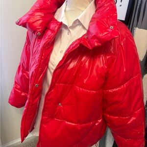 a new day Vibrant Cherry Red - Puffer Winter Coat